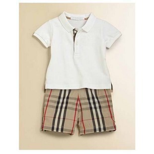  Y*BURBERRY YIUE/儿童男童/格子短袖T恤短裤两件套/套装/童装现货