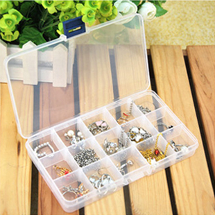 New 15 split transparent plastic storage box/storage box/jewelry box 76g