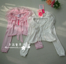 莎莎世界2012夏3003 3003A 女童镂空纯棉长袖披肩外套 100-160