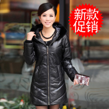 淘宝网冲2皇冠信誉2011新款獭兔毛绵羊皮女式长款羽绒服真皮皮衣加厚