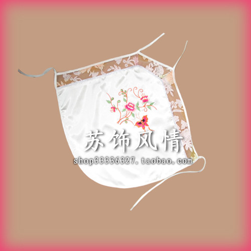 性感蕾丝花边●精美绣花双层仿真丝●可爱肚兜 白色 特价