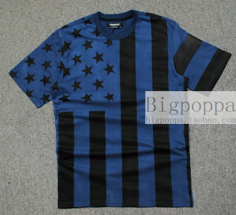 lil wayne品牌trukfit扎染美国国旗短袖体恤crook