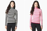 特价 上海现货JUICY COUTURE全羊毛条纹高领毛衣原429