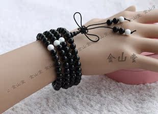  手工 黑玛瑙108颗216颗佛珠念珠男女情侣水晶佛手链人长寿富贵