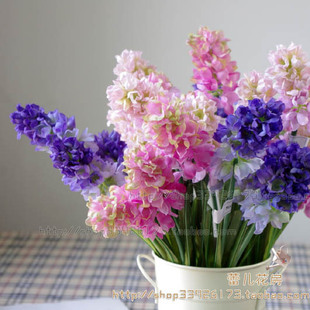  韩式客厅装饰 高仿真花 高档娟花 假花 3头风信子 5色可选