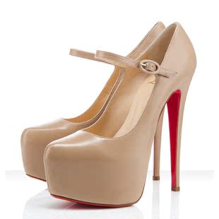  裸色婚鞋超高跟厚底防水台红底单鞋伴娘 宴会 夜店鞋特价