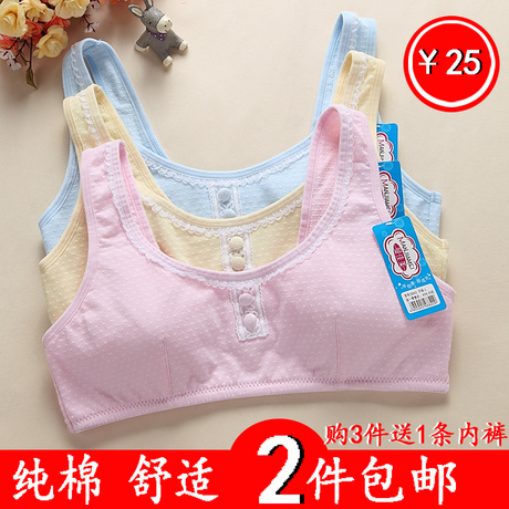 青少年<em>文胸</em>纯棉<em>初中</em>小学生内衣背心<em>胸罩女</em>蕾丝