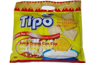  进口零食特产原装正宗越南白巧克力面包干Tipo 鸡蛋牛奶饼干300g