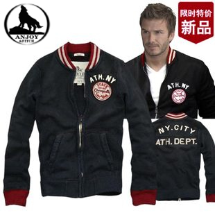  限时特价 AF 卫衣 男 开衫 立领 韩版 大码棒球衫 拉链卫衣棒球服