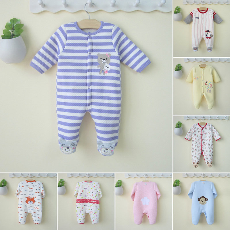 初生婴儿连体衣秋冬加厚棉衣可爱宝宝冬装哈衣爬服新生儿衣服冬季
