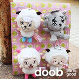 doob多布皇冠信誉喜羊羊 灰太狼 毛绒公仔 钥匙链 挂件四款套装