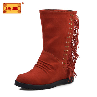  【秒杀通】老北京布鞋女鞋女靴 时尚流苏靴 防滑内增高雪地靴清仓