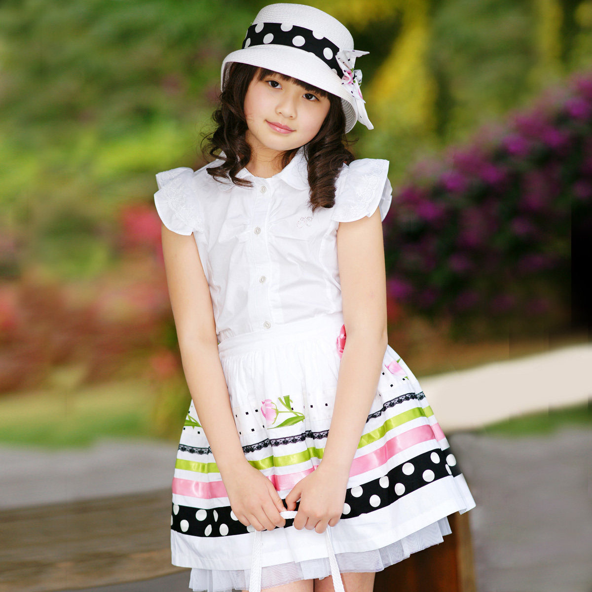 摩登小姐 <span class=H>童装</span> 2011夏装 女童印花半身裙