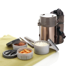 T-0040日本泰福高正品特价不锈钢真空三层保温饭盒/便当盒1.5L