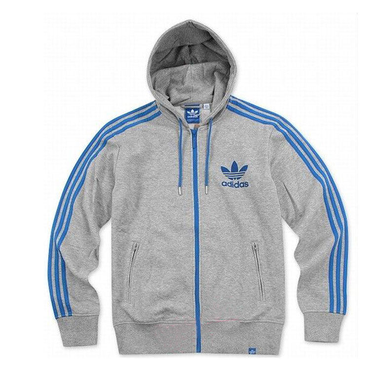 正品 Adidas 三叶草 抓绒连帽外套 帽衫 拉链卫衣 P01561