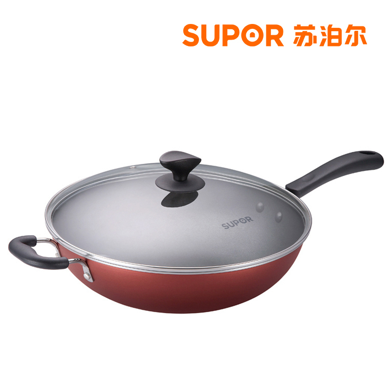 supor/苏泊尔 pc32s3炒锅32cm溢彩不粘锅炫彩易洁系列正品特价