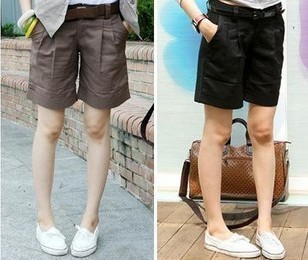  韩版女装夏装新款梭织短裤休闲中裤五分裤宽松显瘦加大码女裤子潮