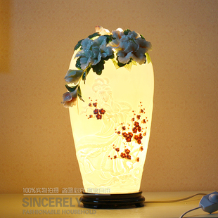 Jingdezhen ceramic lamps and high temperature enamel color porcelain lamp wedding decoration gift craft decoration
