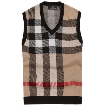 <em>马甲 搭配</em>_英伦男装羊毛背心 男士<em>V领</em>无袖针织