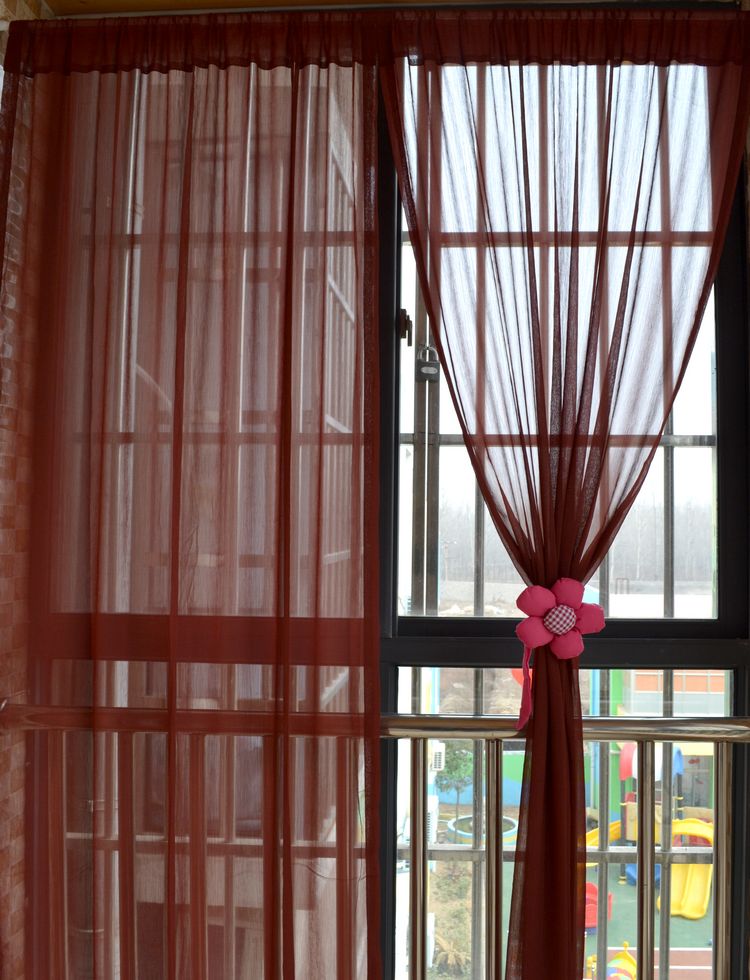 欧式高档仿麻纱成品纱帘窗帘窗纱红色纱帘飘窗卧室在类目 居家布艺, 窗帘门帘及配件, 成品窗帘中 - 来自Buy2taobao.com提供专业的淘宝代购服务