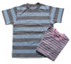 纯棉蓝灰条纹短袖T恤永远流行的简单款式