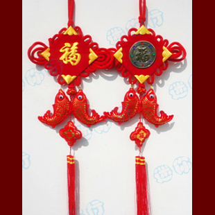  双鱼福鱼 福字挂件-年年有余 中号中国结