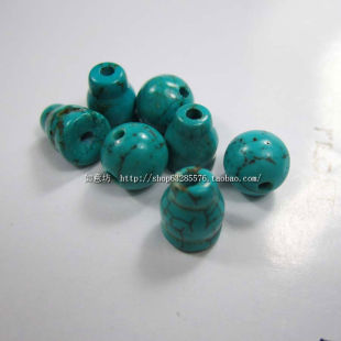  DIY手工饰品佛珠配件批发绿松石8-10MM佛头三通葫芦头