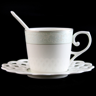  首发特价情人节礼物特色骨瓷咖啡杯碟六件礼盒套装