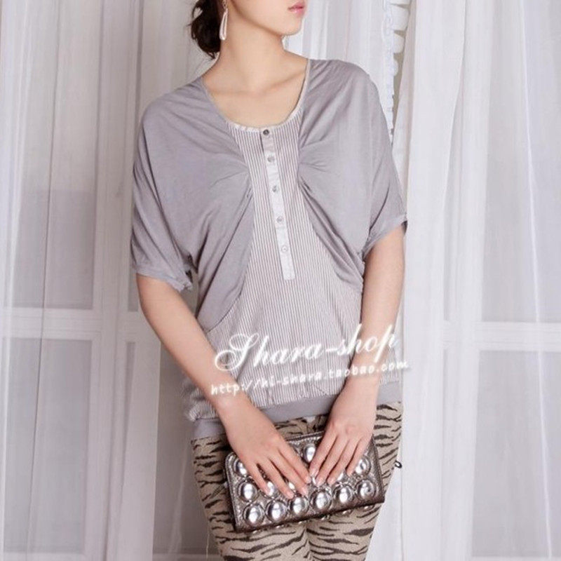 shara-shop 杰西卡<span class=H>jessica</span>专柜正品 个性灯笼袖条纹T