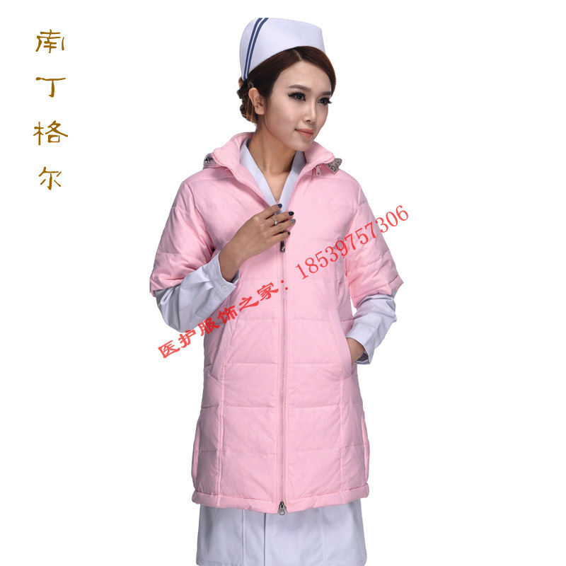 初语五分袖/<em>中袖</em>半高领豹纹<em>羽绒</em>服2014新款_