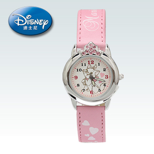  正品迪士尼儿童手表复古玛丽猫皮带迪斯尼女童表可爱女孩学生手表