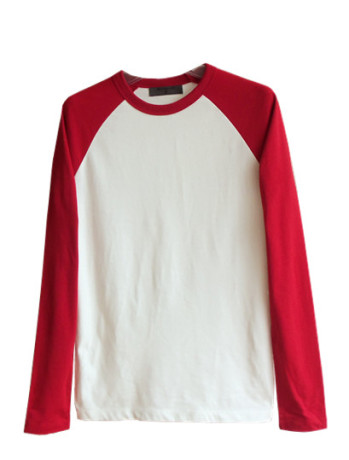 苏志燮海报款 韩国佐丹奴男装红白色插肩长袖