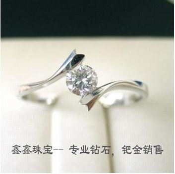 金俪尔珠宝18K白金钻石/PT950钻石戒指/钻石女戒/25分VVS圆钻 金俪尔珠宝18K白金钻石/PT950钻石戒指/钻石女戒/25分VVS圆钻