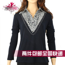 两件包邮新品上衣中老年女装春秋装T恤胖妈妈装外套中年女装春装