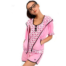 EFENE/依纷新品 魔术师 休闲运动家居服 背心短袖短裤三件套睡衣