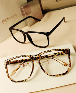 Figure tide of the F7 100% real retro leopard black box plain eye frame glasses frame men and women sheet size of the face