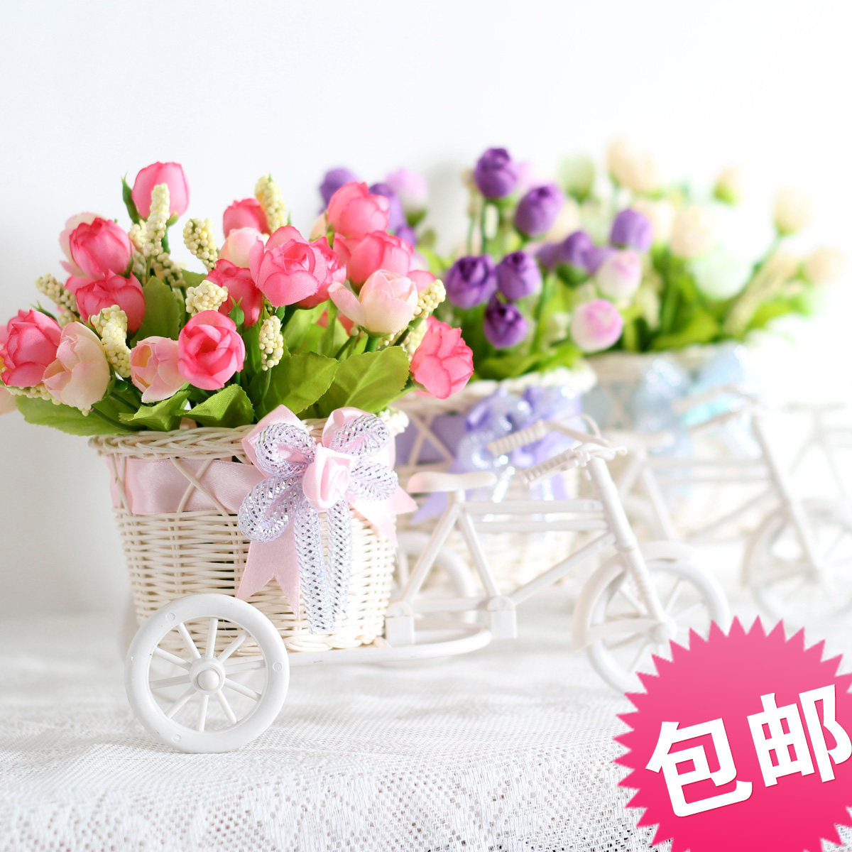 高仿真花/假花/玫瑰套装/婚庆小花车婚房装饰花摆设品/家居装饰品