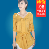 名牌品牌女装2012清仓特价气质上衣青年大码雪纺衫胖妹妹夏装显瘦
