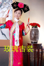 古装 宫锁心玉绣花格格连体 福晋才人服装 演出服 表演服装