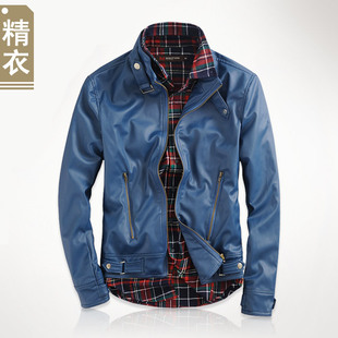  春装潮流修身男式皮夹克PU皮衣 韩版机车男装男士外套ZARA_JACKET