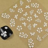 美甲 指甲贴纸 指甲油贴花 立体贴纸 3D小白花 带背胶 丨百花系
