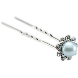  摩亚杰卡 经典发饰 新娘头饰 结婚 珍珠镶钻花朵U型簪发簪 簪子