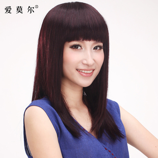 爱莫尔全手织真发假发 黑长直假发 长直发 女 长发 中长发 直发