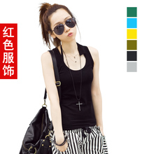 红色服饰 2012春装新款女装 韩版休闲工字打底背心 春夏款3049
