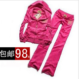 2012新款春装 天鹅绒运动套装女装 夏季女款休闲卫衣套装 运动服