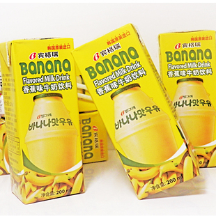  韩国进口食品 零食binggrae宾格瑞 banana香蕉牛奶饮料200ml/250g