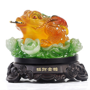  吉善缘 招财金蟾摆件大号蟾蜍家居装饰品摆设开业礼品工艺品QY532