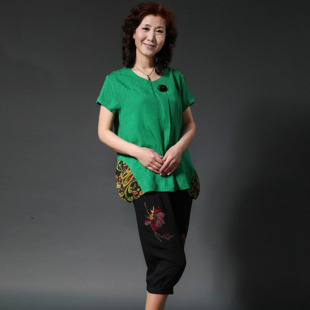  水卉曼 中老年套装裤夏季大码气质妈妈装中年女装中年服饰