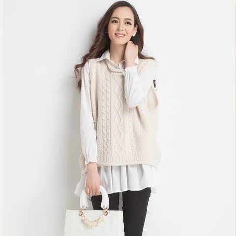 2014春装新款女装毛衣<em>背心马甲女</em>套头<em>针织</em>衫