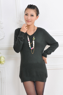 淘宝网韩国<em>女大款毛衣</em>宽松中长款毛衣裙长款大